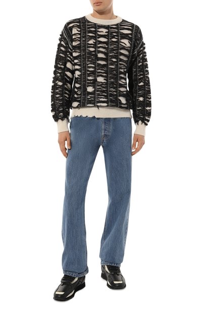 Шерстяной свитер ISABEL BENENATO черно-белого цвета по цене 59950 руб., арт. UK11F23, фото 2 Шерстяной свитер ISABEL BENENATO, арт. UK11F23, фото 2