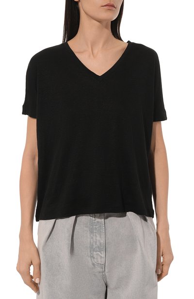 Льняная футболка GRAN SASSO черного цвета по цене 22900 руб., арт. 60230/96800, фото 3 Льняная футболка GRAN SASSO, арт. 60230/96800, фото 3