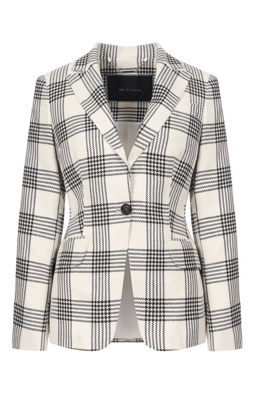 Жакет из шерсти и кашемира Kiton D15510K0948G Чёрно-белый D15510K0948G