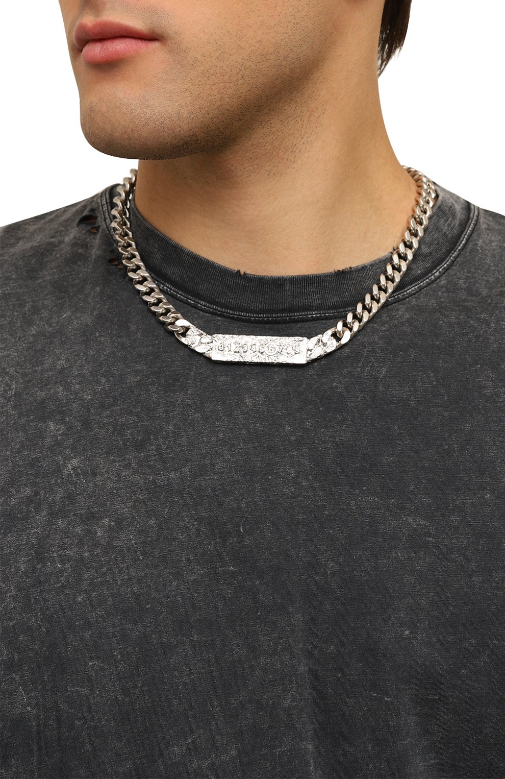 Цепь MM6 серебряного цвета по цене 42400 руб., арт. SM7UU0062 P6622, фото 2 Цепь MM6, арт. SM7UU0062 P6622, фото 2