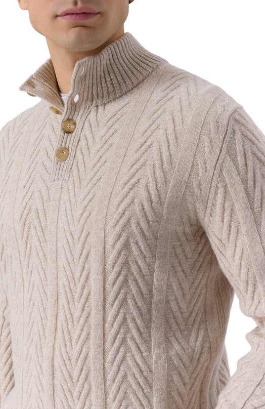 Свитер из шерсти и кашемира Andrea Campagna WU26N0460-07/FN026M Бежевый  WU26N0460-07/FN026M Фото 5