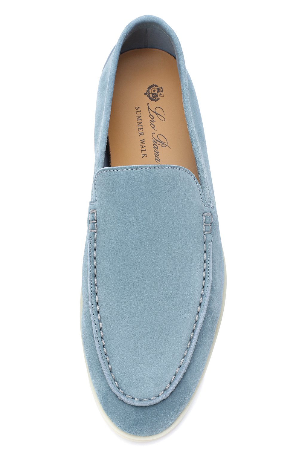 Замшевые лоферы summer walk LORO PIANA голубого цвета по цене 58650 руб., арт. FAI1392, фото 5 Замшевые лоферы summer walk LORO PIANA, арт. FAI1392, фото 5