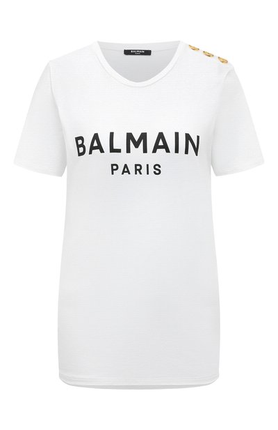 Женская хлопковая футболка BALMAIN, арт. AF0EF005BB02