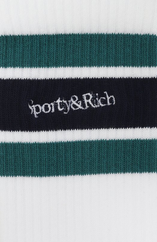 Хлопковые носки Sporty and Rich AC004621300WH48 Белый  AC004621300WH48 Фото 2