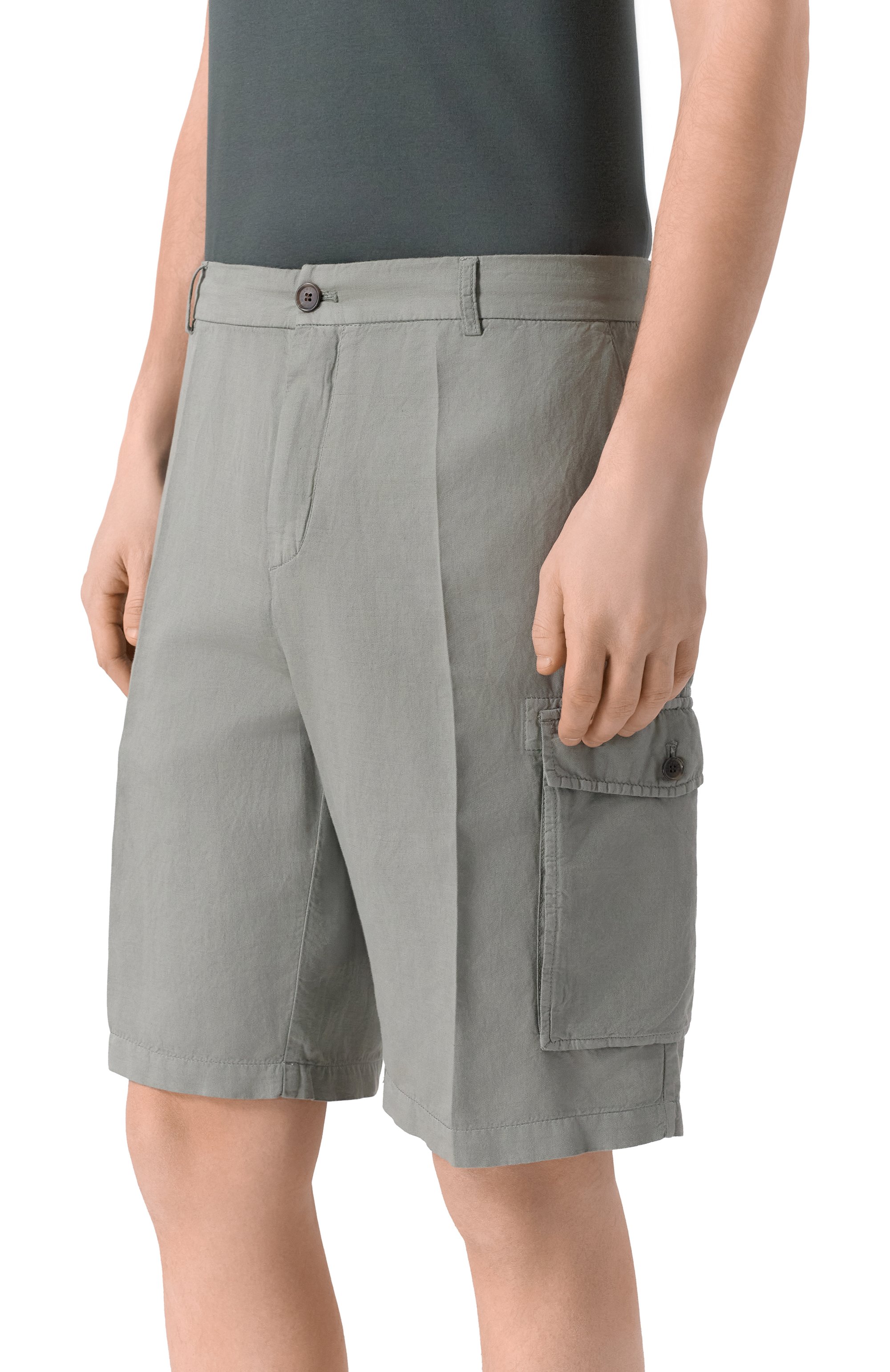 Шорты из хлопка и льна PAUL&SHARK, арт. 26414035, фото 3