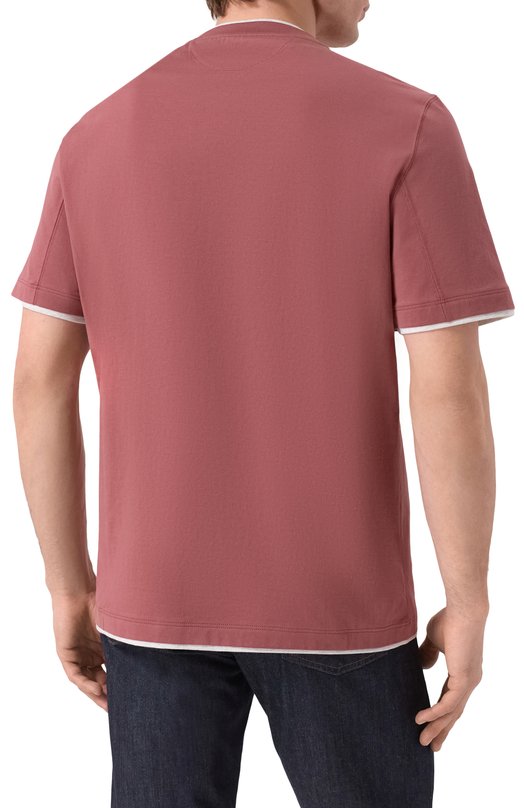 Хлопковая футболка Brunello Cucinelli M0B137427 Бордовый  M0B137427 Фото 4