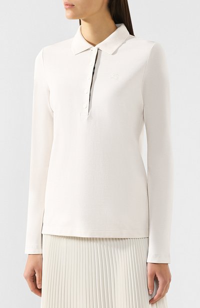 Хлопковое поло BURBERRY кремового цвета по цене 41650 руб., арт. 8004799, фото 3 Хлопковое поло BURBERRY, арт. 8004799, фото 3