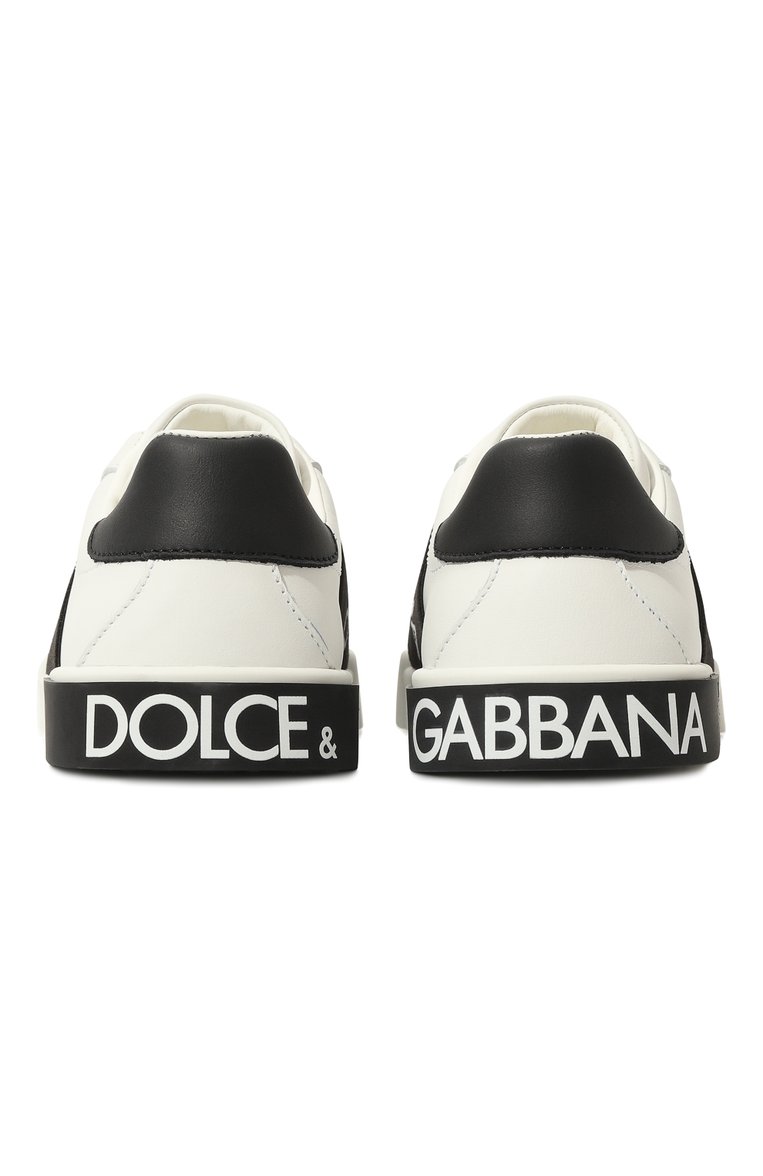 Детские кожаные слипоны DOLCE & GABBANA белого цвета, арт. DA5192/AD825 | Фото 5 (Нос: Не проставлено; Материал внутренний: Натуральная кожа; Материал внешний: Натуральная кожа)