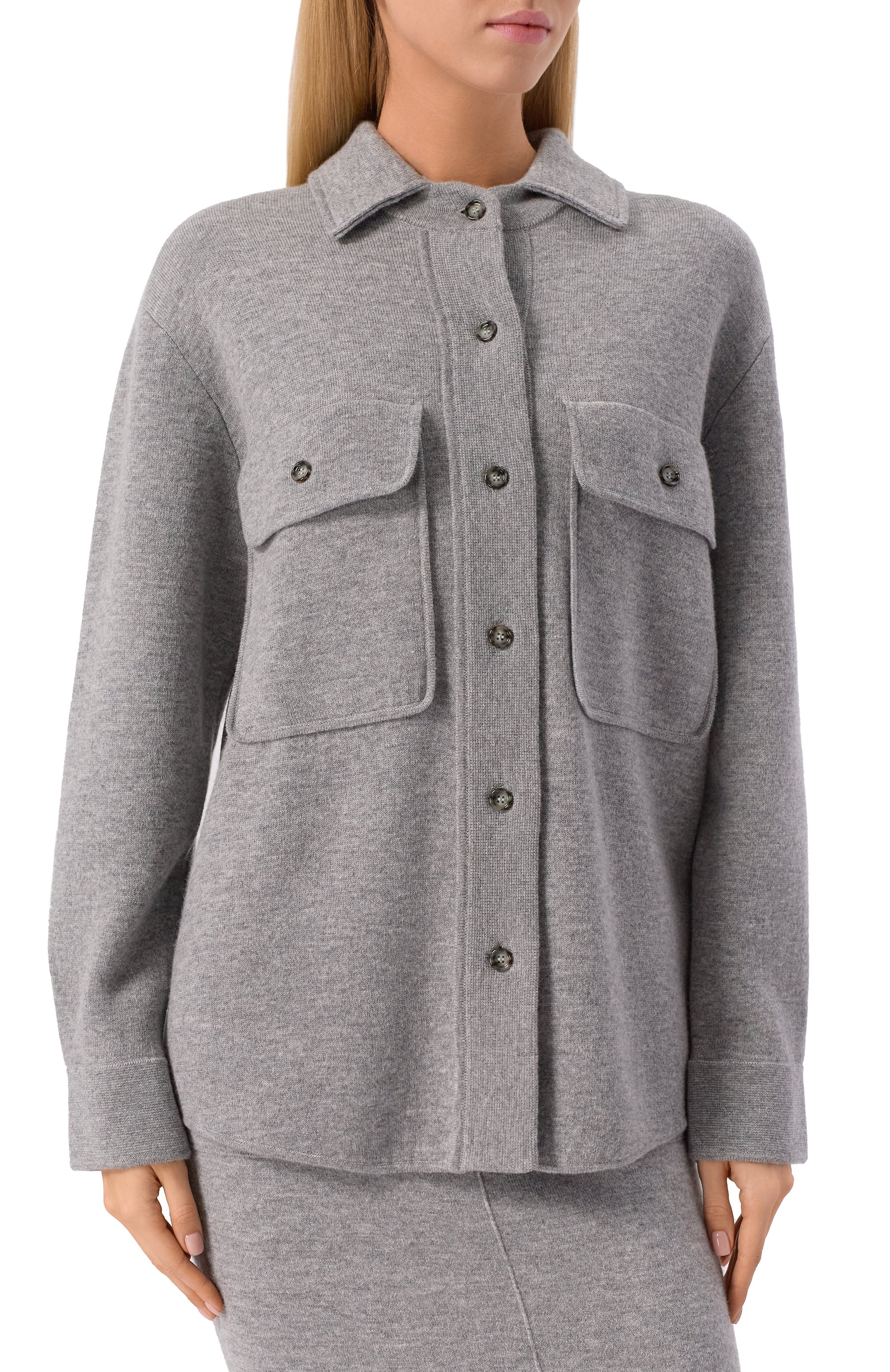 Рубашка из шерсти и кашемира ALLUDE, арт. 255/17615, фото 3