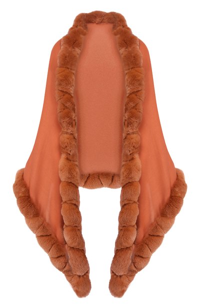 Кашемировая шаль с мехом шиншиллы LORO PIANA, арт. FAI8699, фото 1