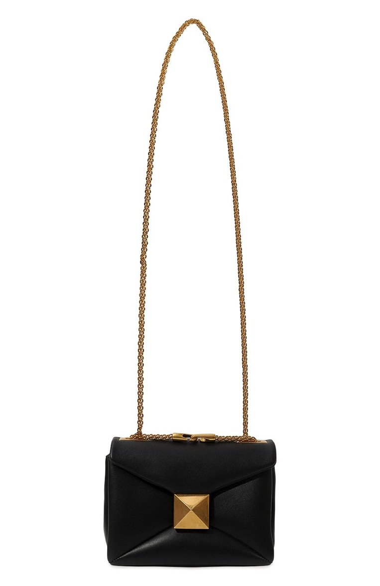 Женская сумка one stud small VALENTINO черного цвета, арт. 2W2B0K21HHX 098 | Фото 7 (Материал: Натуральная кожа; Ремень/цепочка: На ремешке; Размер: small)