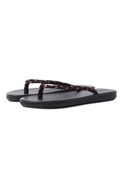 Замшевые шлепанцы saionara ANCIENT GREEK SANDALS черного цвета по цене 29700 руб., арт. SAI0NARA/CR0STA, фото 1 Замшевые шлепанцы saionara ANCIENT GREEK SANDALS, арт. SAI0NARA/CR0STA, фото 1