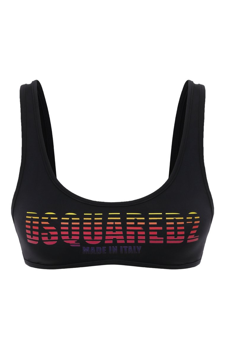 Женский бра-топ DSQUARED2 черного цвета, арт. D6BX04990 | Фото 1 (Нос: Не проставлено; Материал внешний: Синтетический материал; Женское Кросс-КТ: Раздельные купальники)