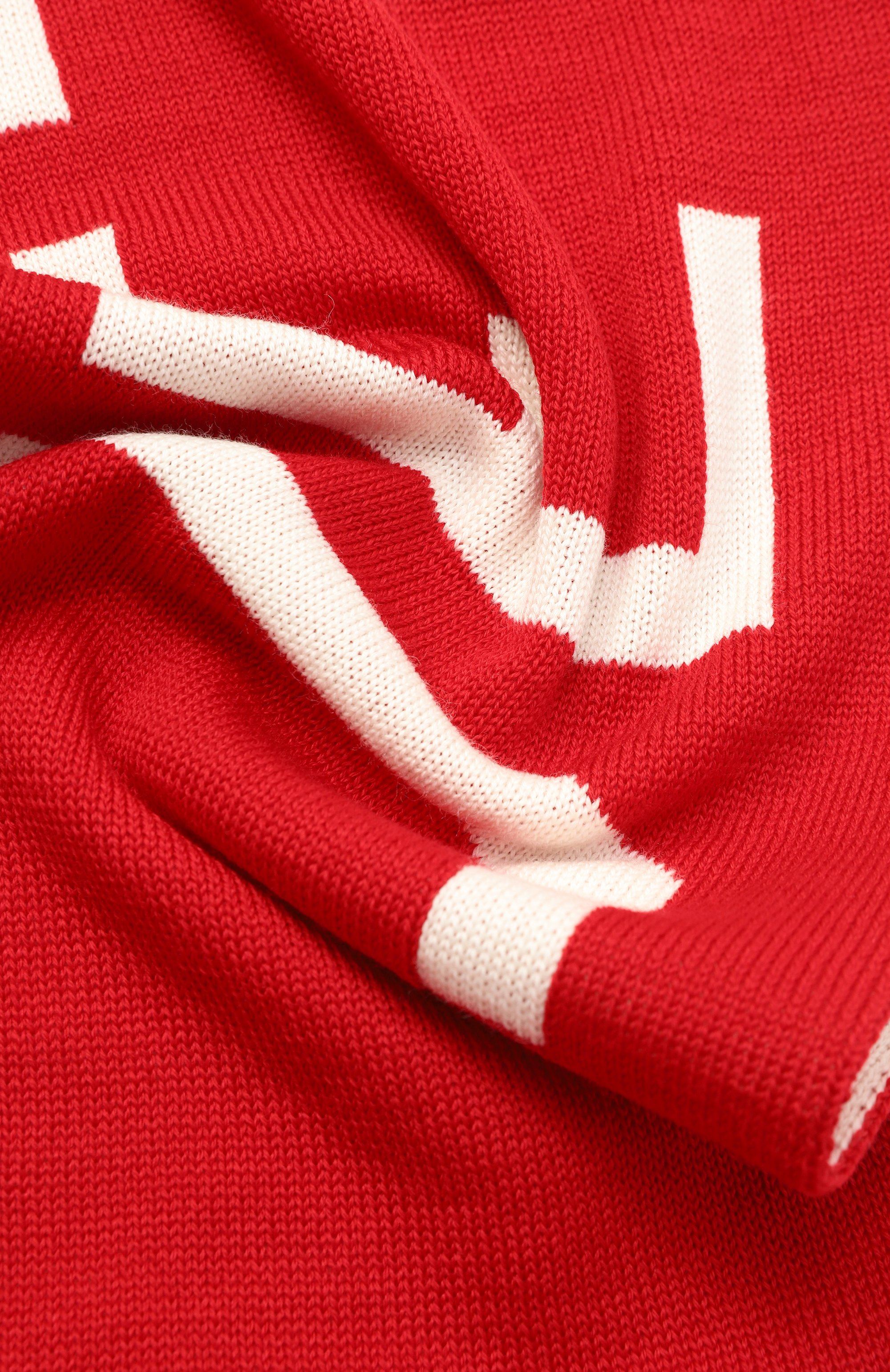 Шерстяной шарф JET SET красного цвета по цене 25100 руб., арт. 2523/199400, фото 3 Шерстяной шарф JET SET, арт. 2523/199400, фото 3