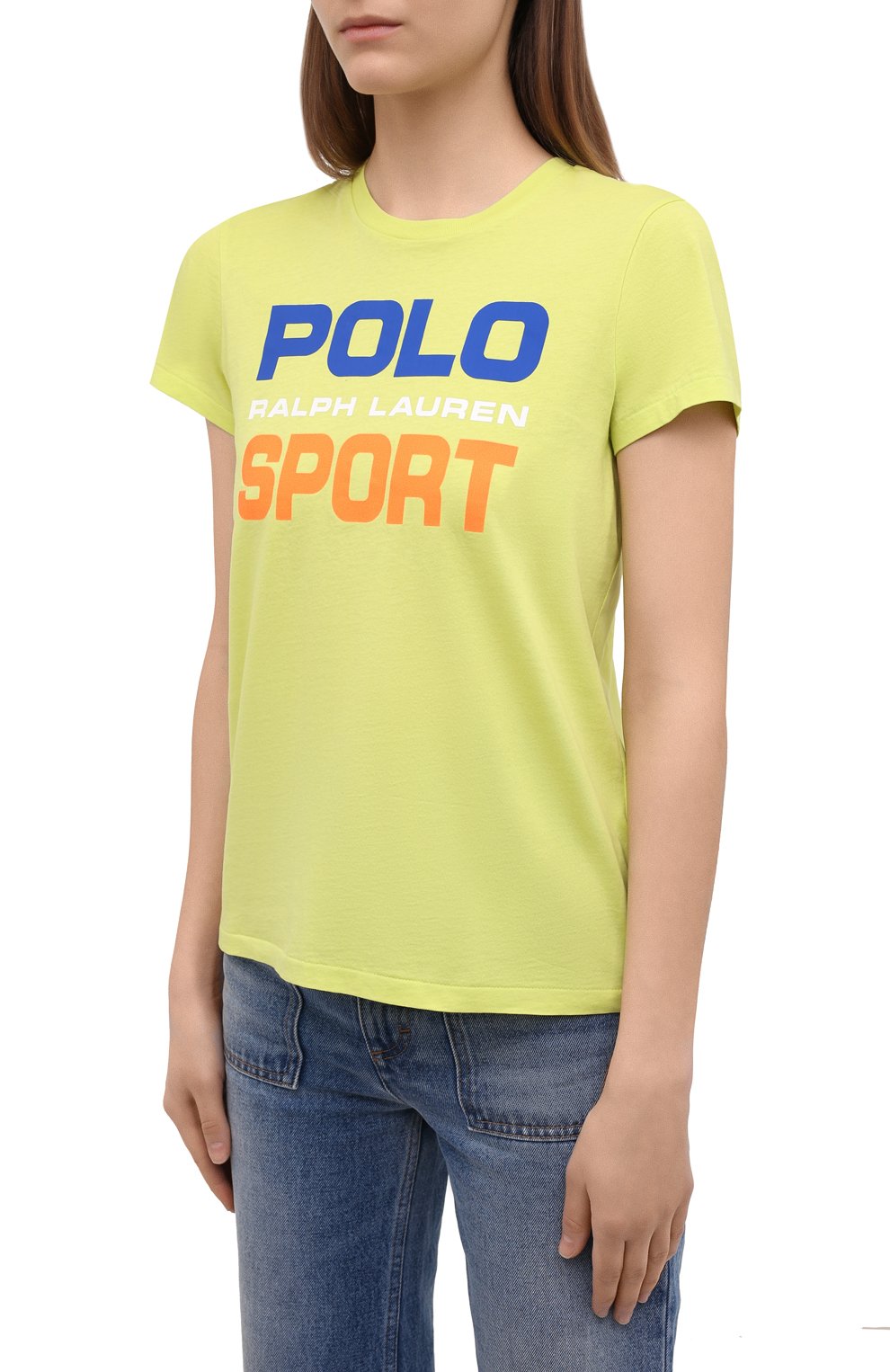 Хлопковая футболка POLO RALPH LAUREN светло-зеленого цвета по цене 9910 руб., арт. 211838079, фото 3 Хлопковая футболка POLO RALPH LAUREN, арт. 211838079, фото 3