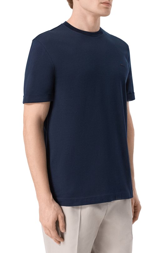 Хлопковая футболка Kiton UMK0891 Синий  UMK0891 Фото 3