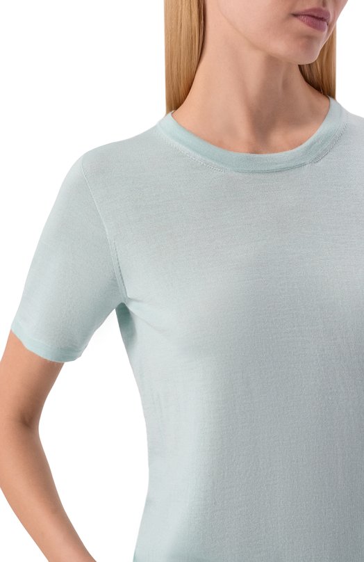 Пуловер из кашемира и шелка Kiton D57705 Голубой  D57705 Фото 5