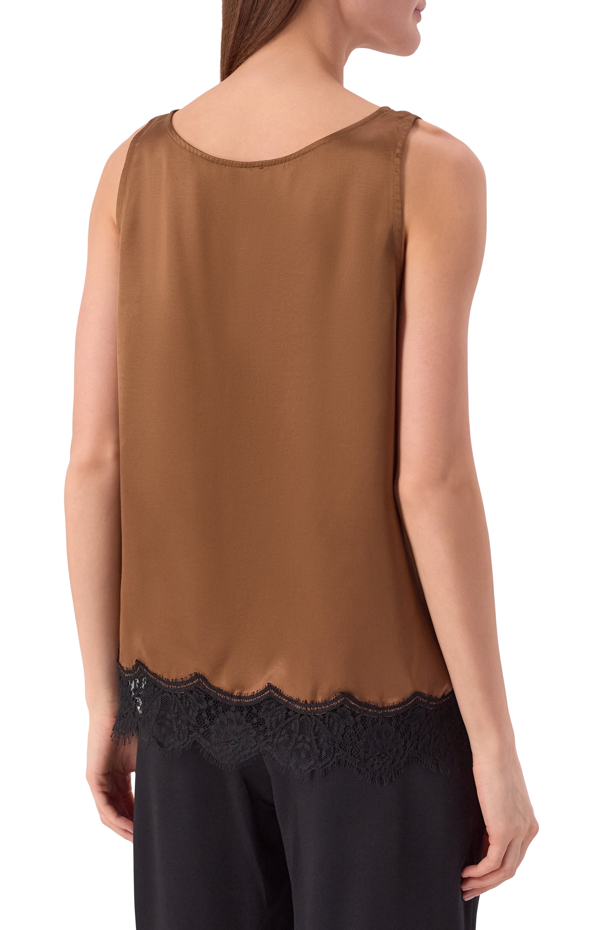 Атласный топ OFFICINE GENERALE коричневого цвета по цене 44050 руб., арт. S26WT0P057, фото 4 Атласный топ OFFICINE GENERALE, арт. S26WT0P057, фото 4