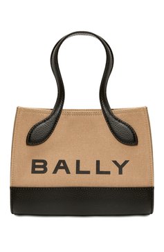 Женская сумка bar mini BALLY бежевого цвета, арт. WAM02G/CV034 | Фото 1 (Сумки-технические: Сумки top-handle; Материал сплава: Проставлено; Размер: mini; Ремень/цепочка: На ремешке; Материал: Текстиль; Драгоценные камни: Проставлено)