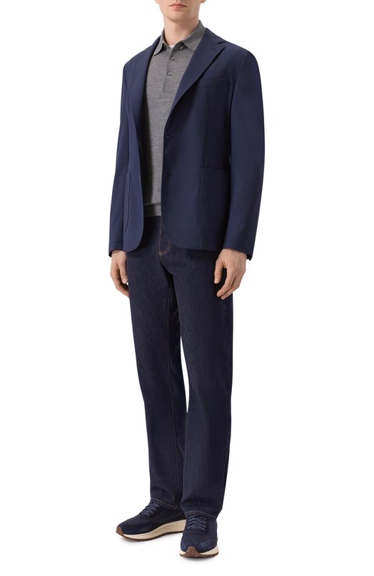 Однобортный пиджак BOSS 50556757 Синий  50556757 Фото 2