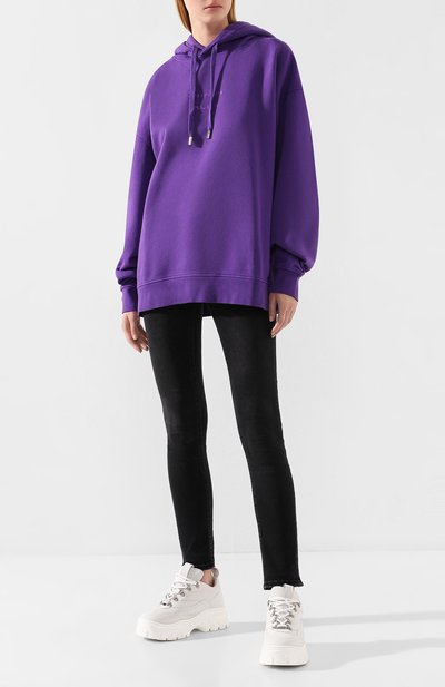 Хлопковое худи ACNE STUDIOS фиолетового цвета по цене 25250 руб., арт. AI0037, фото 2 Хлопковое худи ACNE STUDIOS, арт. AI0037, фото 2