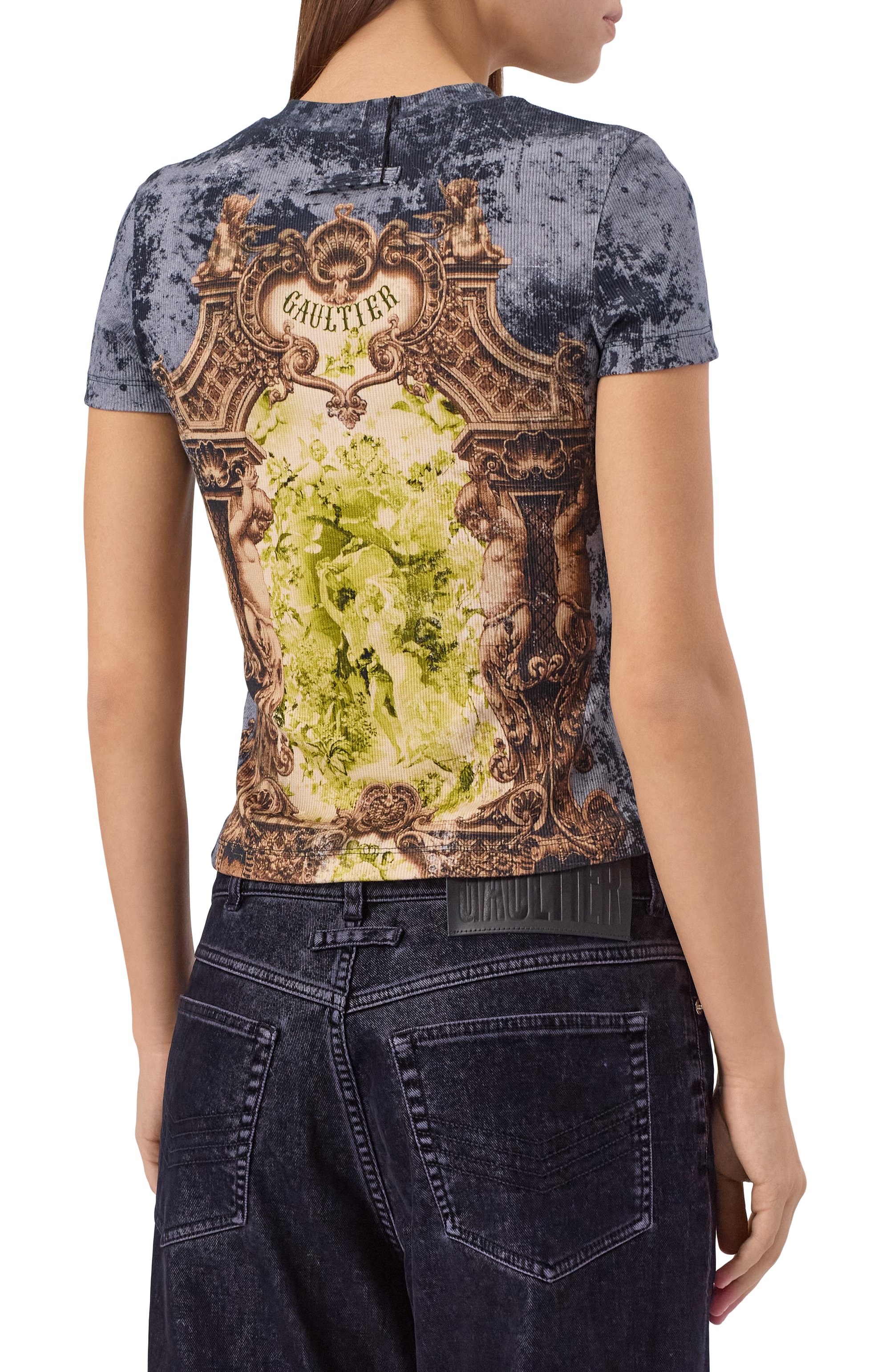 Хлопковая футболка JEAN PAUL GAULTIER разноцветного цвета по цене 37800 руб., арт. 25/04-W-T0301/J013P, фото 4 Хлопковая футболка JEAN PAUL GAULTIER, арт. 25/04-W-T0301/J013P, фото 4