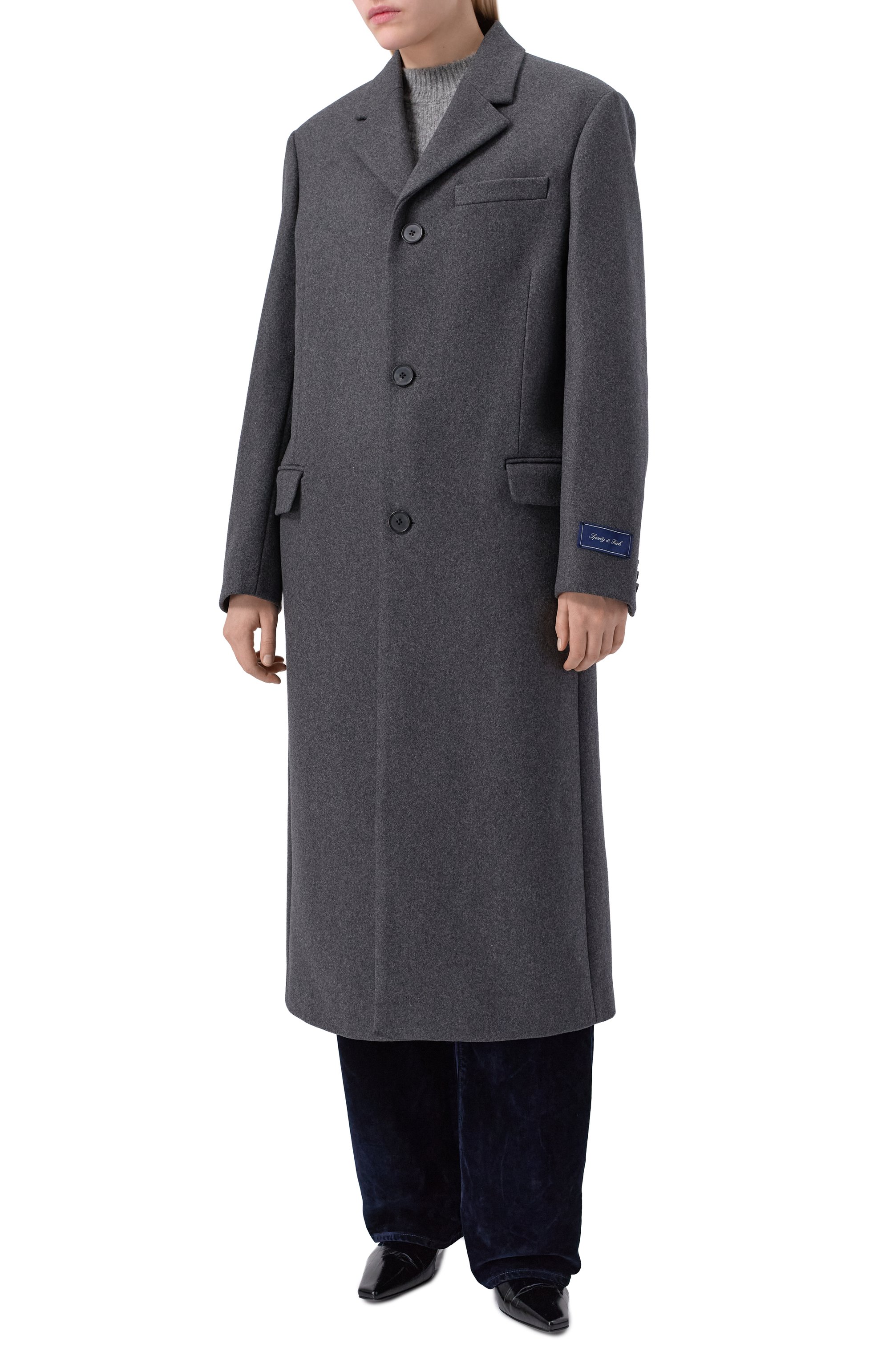 Шерстяное пальто SPORTY AND RICH, арт. 0W05064326GY11, фото 3