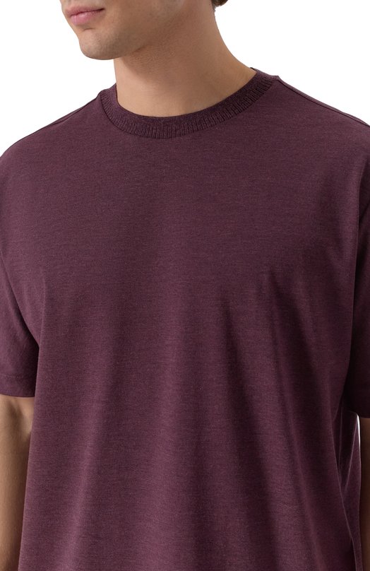 Футболка из лиоцелла и хлопка BOSS 50548962 Бордовый  50548962 Фото 5
