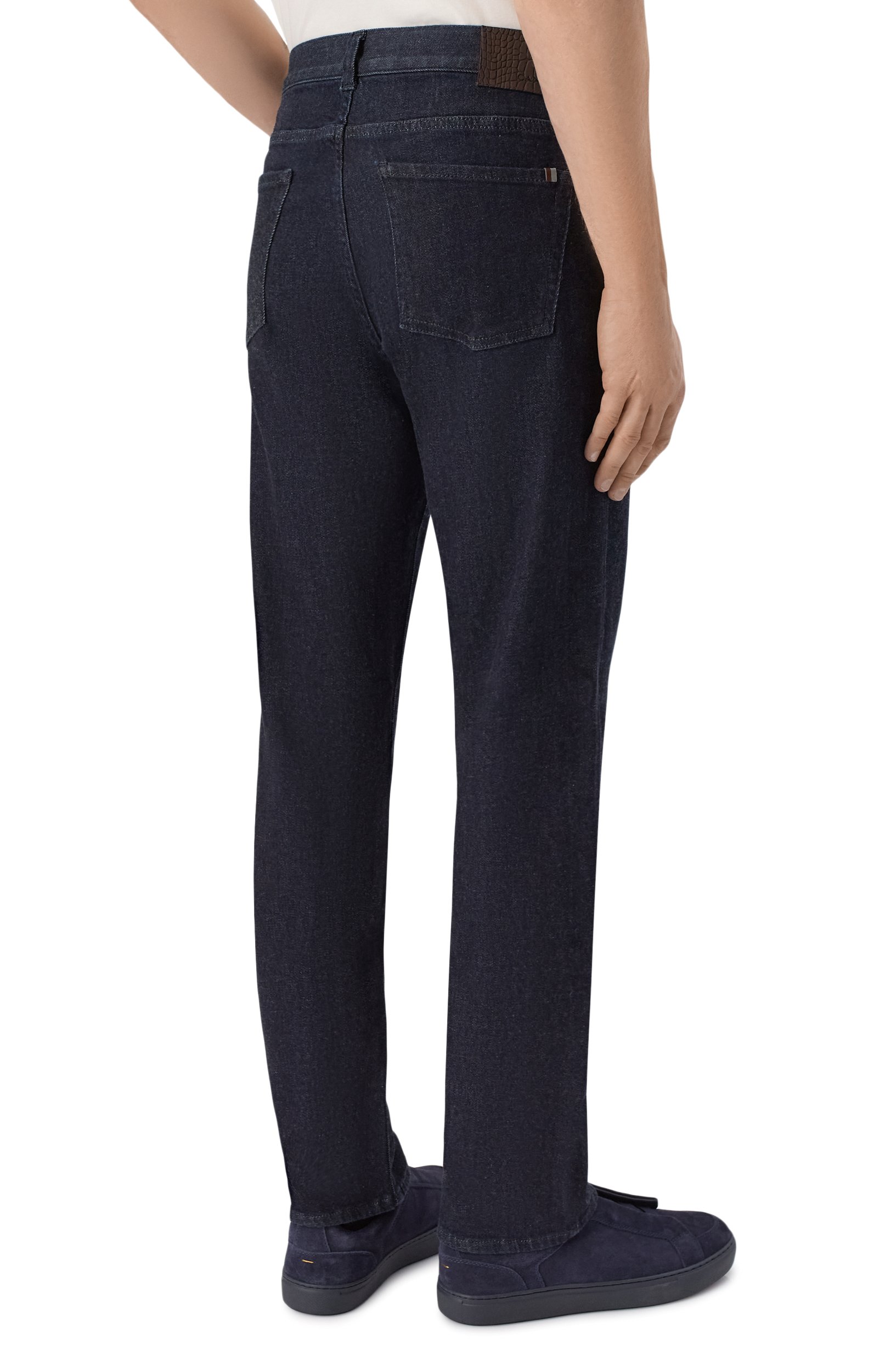 Джинсы regular fit CANALI темно-синего цвета по цене 68200 руб., арт. 91719/PX01028, фото 4 Джинсы regular fit CANALI, арт. 91719/PX01028, фото 4