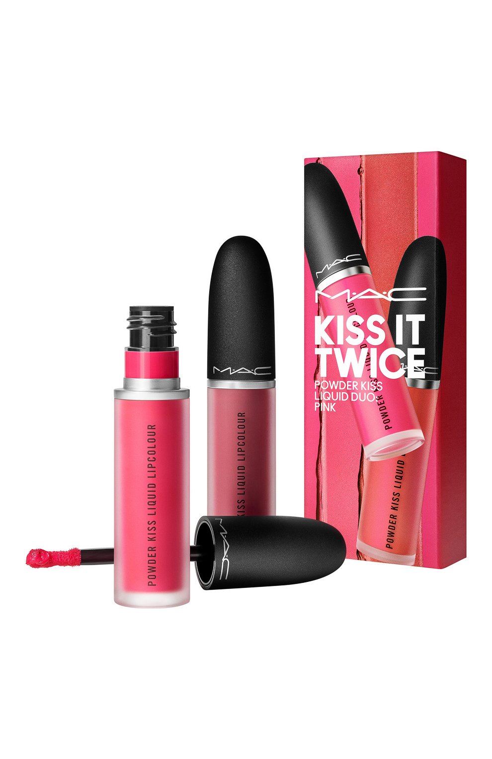 Набор для губ kiss it twice powder kiss liquid duo: pink MAC бесцветного цвета по цене 4490 руб., арт. ST5R-01, фото 1 Набор для губ kiss it twice powder kiss liquid duo: pink MAC, арт. ST5R-01, фото 1