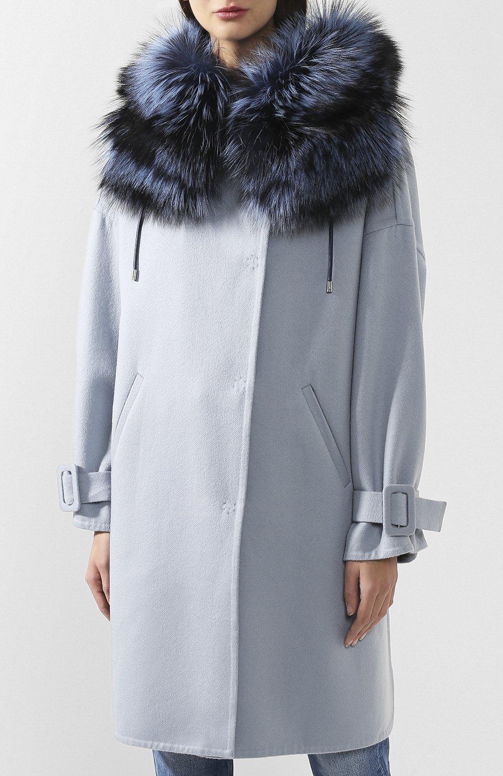 Кашемировое пальто с меховой отделкой YVES SALOMON, арт. 9WYM01097CARD, фото 3