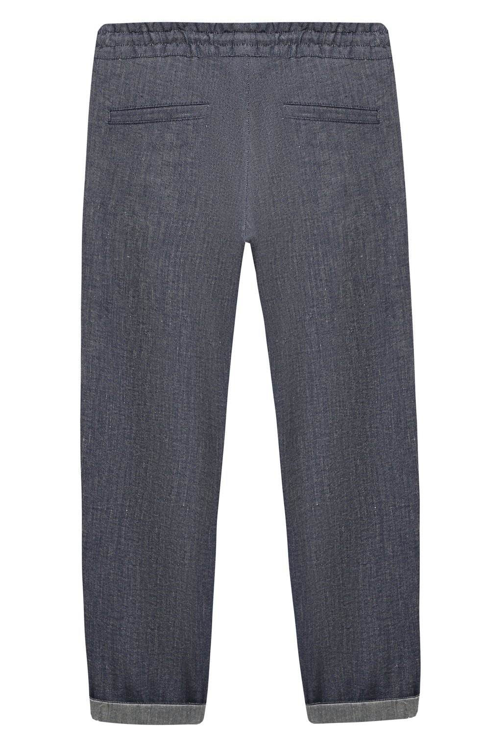 Брюки изо льна и хлопка BRUNELLO CUCINELLI темно-синего цвета по цене 41950 руб., арт. BS457P503B, фото 2 Брюки изо льна и хлопка BRUNELLO CUCINELLI, арт. BS457P503B, фото 2