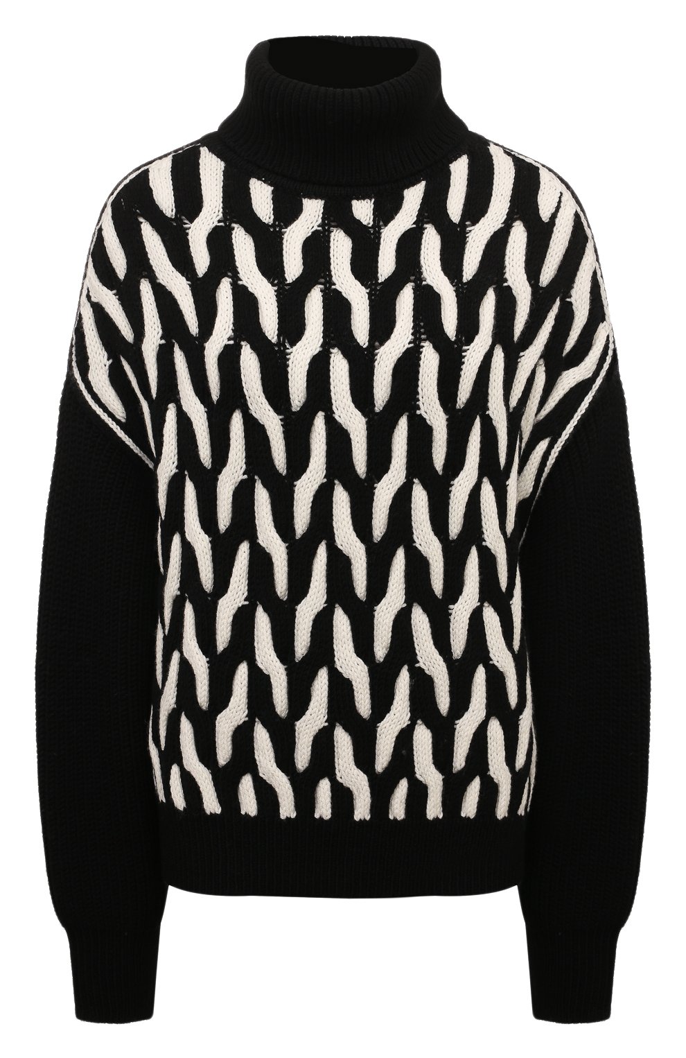 Шерстяной свитер BOSS черно-белого цвета по цене 33200 руб., арт. 50523719, фото 1 Шерстяной свитер BOSS, арт. 50523719, фото 1