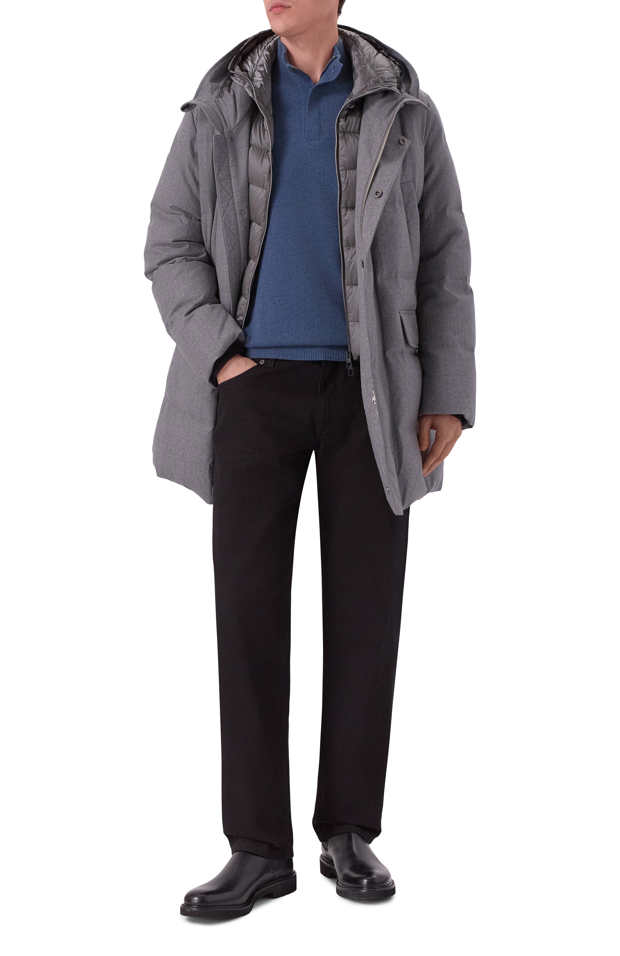 Кашемировый джемпер CORNELIANI синего цвета по цене 118000 руб., арт. 26M533-2625185, фото 2 Кашемировый джемпер CORNELIANI, арт. 26M533-2625185, фото 2