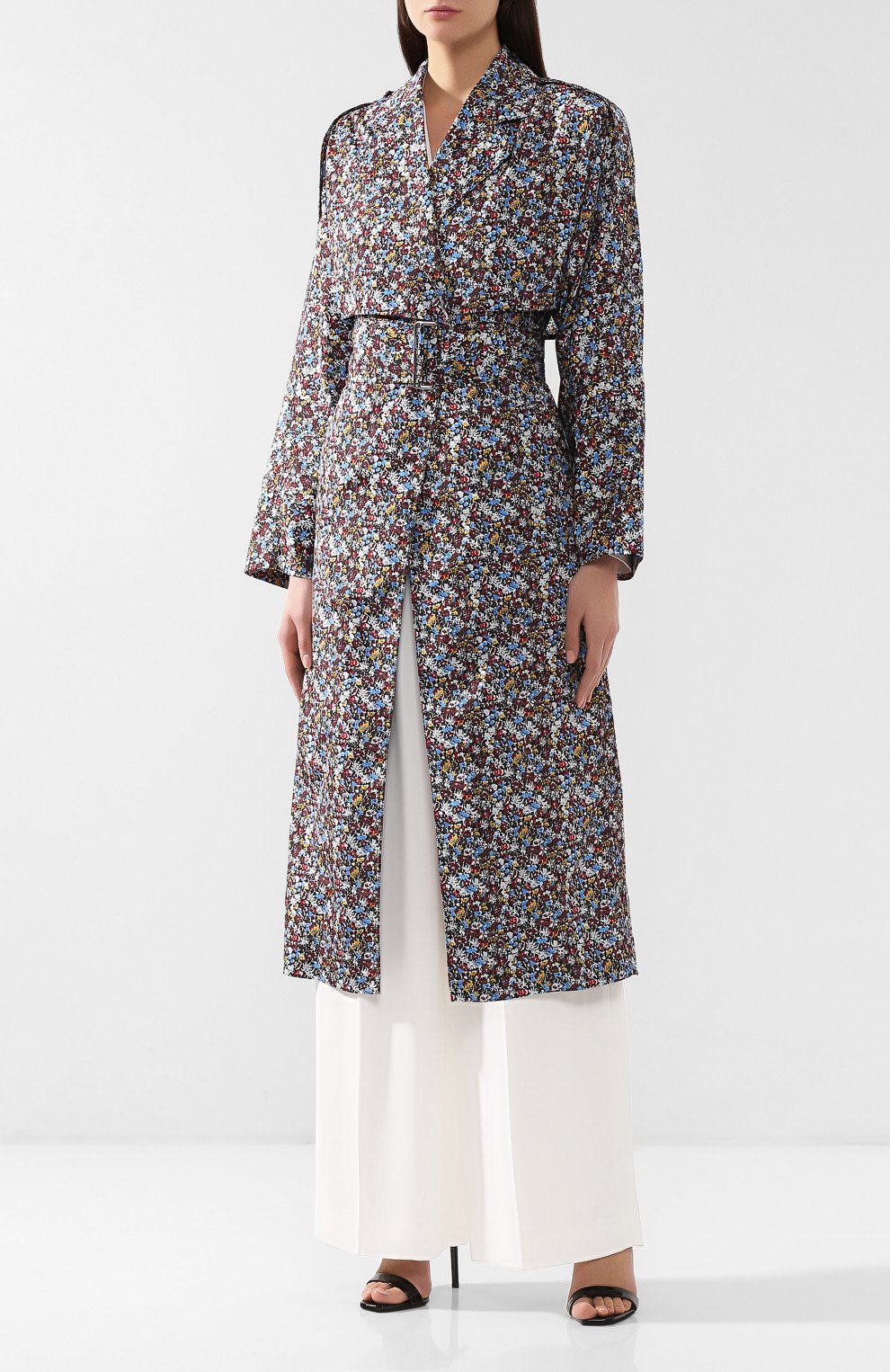 Пальто с поясом VICTORIA BECKHAM разноцветного цвета по цене 124000 руб., арт. CT TRN 8802C MSS19 MINI FL0RAL TAFFETA, фото 3 Пальто с поясом VICTORIA BECKHAM, арт. CT TRN 8802C MSS19 MINI FL0RAL TAFFETA, фото 3