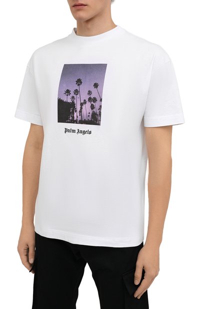 Хлопковая футболка PALM ANGELS, арт. PMAA001F21JER0160110, фото 3