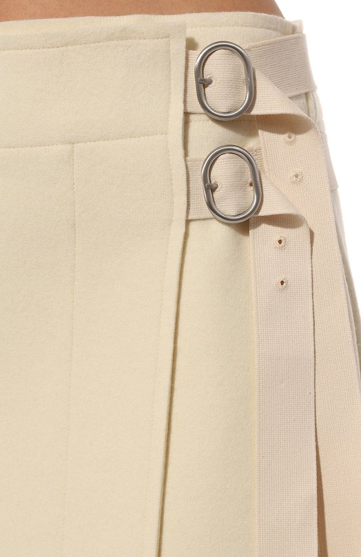 Шерстяная юбка Jil Sander J40MA0157/J20212 Кремовый  J40MA0157/J20212 Фото 5
