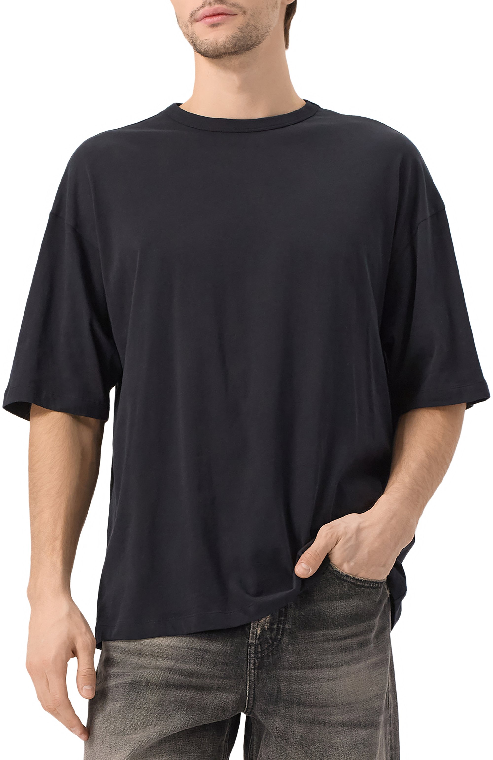 Хлопковая футболка ANN DEMEULEMEESTER черного цвета по цене 42650 руб., арт. B0012702/FA206, фото 3 Хлопковая футболка ANN DEMEULEMEESTER, арт. B0012702/FA206, фото 3