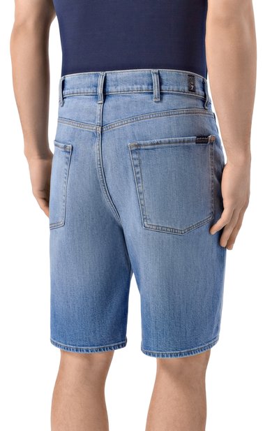 Джинсовые шорты 7 FOR ALL MANKIND голубого цвета по цене 21300 руб., арт. 7TH50A56-1XL, фото 4 Джинсовые шорты 7 FOR ALL MANKIND, арт. 7TH50A56-1XL, фото 4