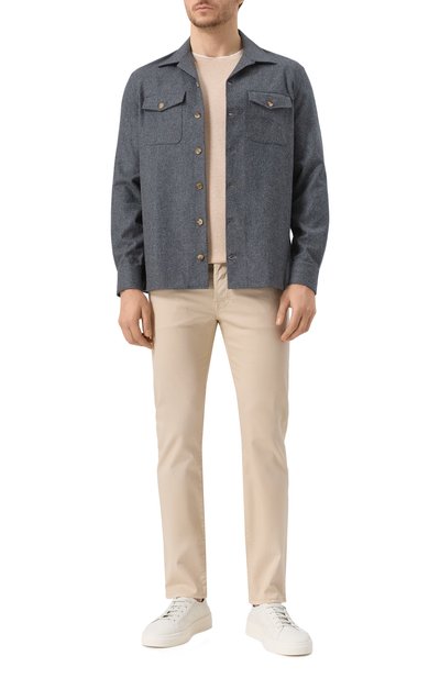 Футболка из шелка и хлопка GRAN SASSO бежевого цвета по цене 30700 руб., арт. 60123/78410, фото 2 Футболка из шелка и хлопка GRAN SASSO, арт. 60123/78410, фото 2