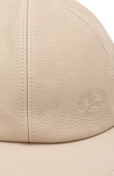 Кожаная бейсболка с отделкой из овчины BURBERRY, арт. 8005520, фото 3