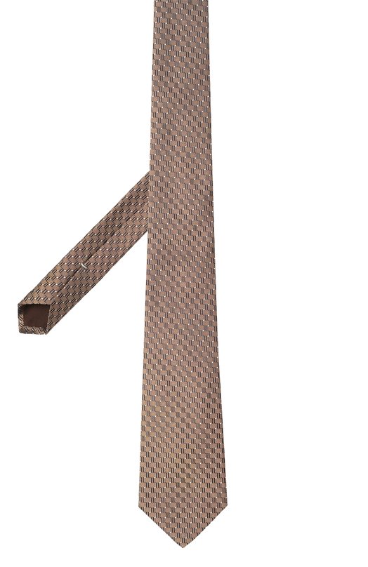 Шелковый галстук Canali 18/HJ04530 Коричневый  18/HJ04530 Фото 3