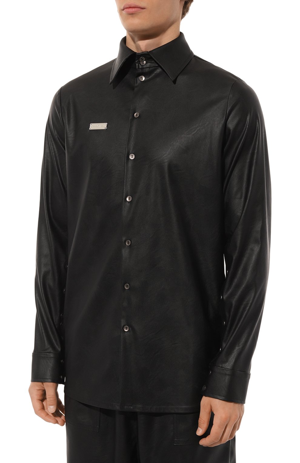 Рубашка из экокожи WHO_AM, арт. MS3-SVO243-BLK, фото 3