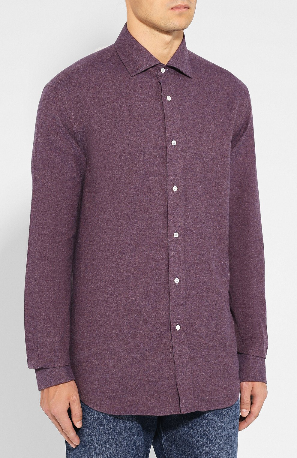 Хлопковая рубашка с воротником кент RALPH LAUREN, арт. 790721004, фото 3