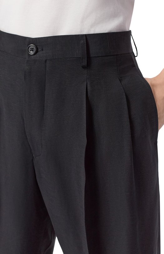 Шорты из вискозы и льна Laneus S6LAMASH090 Чёрный  S6LAMASH090 Фото 5