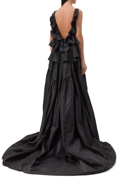 Комбинированное платье OSCAR DE LA RENTA, арт. R16E056BLK, фото 3