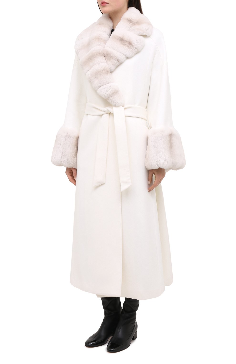 Кашемировое пальто KITON белого цвета по цене 1785000 руб., арт. D48613K05I38, фото 3 Кашемировое пальто KITON, арт. D48613K05I38, фото 3