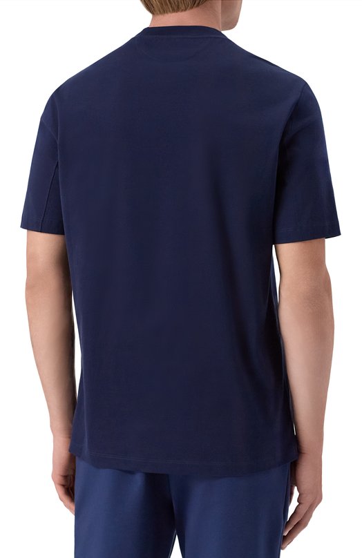 Хлопковая футболка Brunello Cucinelli M0B138517 Синий  M0B138517 Фото 4