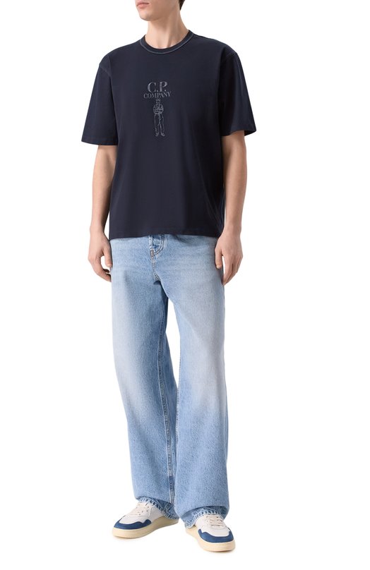 Хлопковая футболка C.P. Company 20CMTS120A/110580W Синий  20CMTS120A/110580W Фото 2
