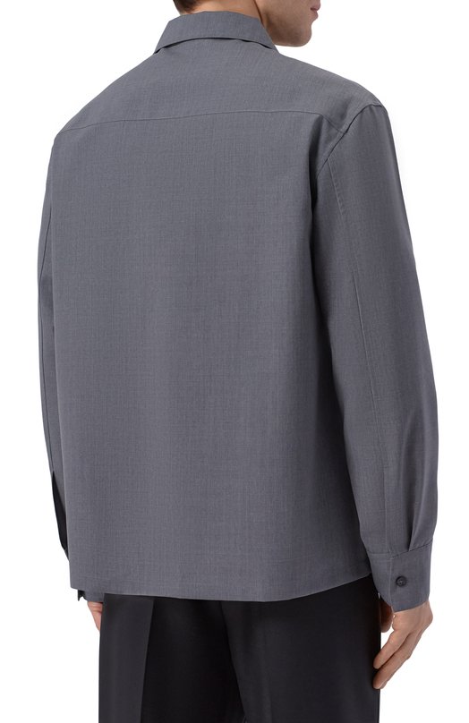 Шерстяная куртка-рубашка Jil Sander J22DL0368-J40249 Серый  J22DL0368-J40249 Фото 4